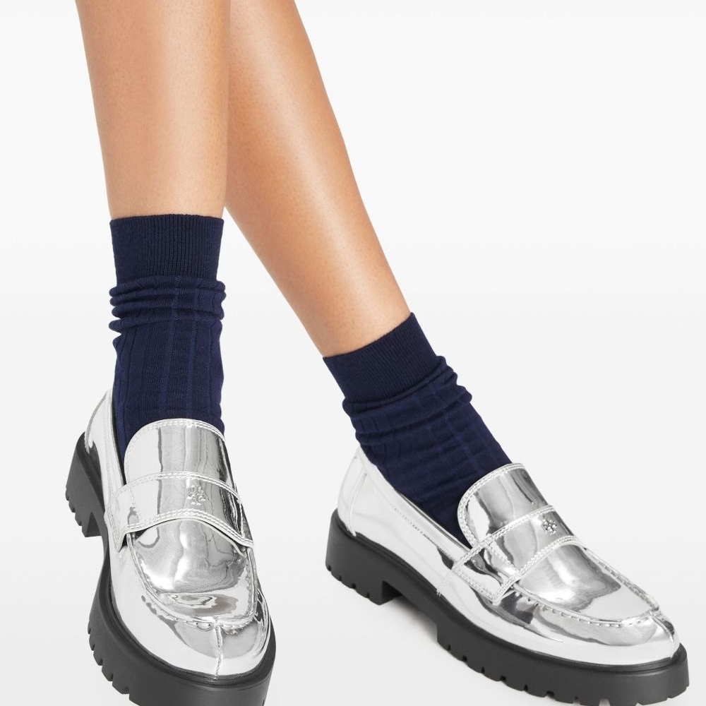 Tory Burch Metallic Mirrored Loafers